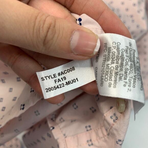 J Crew Shirt Mens XXL Slim Fit Pink Navy Cotton Stretch Printed Button Down - Picture 11 of 13